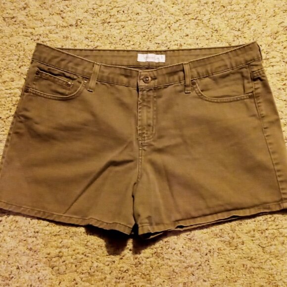 Vintage Xhilaration Women's Juniors XL Sz 15 Khaki Army Green Comfy Shorts - Picture 2 of 9
